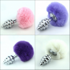 Анальная пробка спиральная с хвостиком кролика photo 2