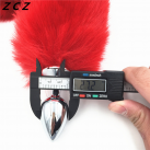 Анальная пробка с красным хвостом photo 3