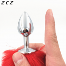 Анальная пробка с красным хвостом photo 6