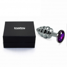 Анальная пробка серебристая с кристалом photo 2