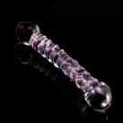 Двойной фаллоимитатор из стекла с разным рифлением photo 2