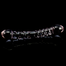 Двойной фаллоимитатор из стекла с разным рифлением photo 1