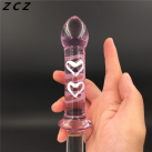 Розовый двойной фаллоимитатор ZCZ WQ1607 из стекла photo 6