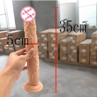 Огромный реалистичный фаллоимитатор, цвет черный, 35х5 см, 672 гр photo 1