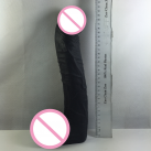 Реалістичний фалоімітатор Zcz WQ151, колір чорний, 32 х 0.6 см, 1.1 кг photo 4