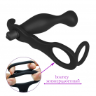 Силиконовый анальный вибратор с двойным кольцом photo 4