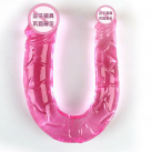 Двойной реалистичный фаллоимитатор U-образной формы "Дракон", цвет синий photo 3