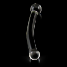 Подвійний фалоімітатор із термостійкого скла, прозорий photo 2