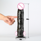 Фалоімітатор реалістичний чорний 31 см*6 см photo 6