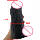 Супер большой силиконовый фаллоимитатор на присоске, цвет черный, 27.5 х 8 см photo 3