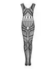 Сітчастий бодістокінг з вирізами та малюнком Obsessive Bodystocking G328 S/M/L, чорний, комбінезон photo 5