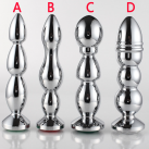 Металлические анальные пробки с шариками photo 2