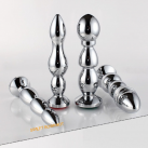 Металлические анальные пробки с шариками photo 5