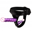 Страпон СЕ Strap-On на ремешке с двумя фаллосами из TPR photo 2