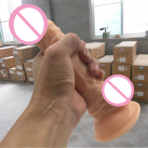 Великий реалістичний фалоімітатор на присосці, колір тілесний, 200 х 40 мм photo 6