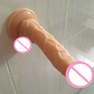 Великий реалістичний фалоімітатор на присосці, колір тілесний, 200 х 40 мм photo 1