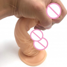 Великий реалістичний фалоімітатор на присосці, колір тілесний, 200 х 40 мм photo 4