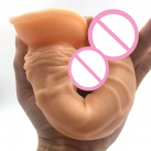 Великий реалістичний фалоімітатор на присосці, колір тілесний, 200 х 40 мм photo 5