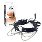 Сексуальний чокер Art of Sex - Karen з натуральної шкіри, Чорний photo 3