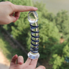 Стеклянный реалистичный фаллоимитатор с изгибом photo 1