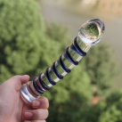 Стеклянный реалистичный фаллоимитатор с изгибом photo 2