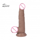 Реалістичний великий фалоімітатор Qise із силікону з присоскою photo 2