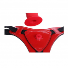 Красный страпон с реалистичным фаллосом photo 1