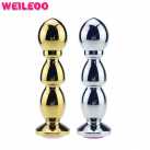 Анальная пробка (золотой/серебристый) photo 2