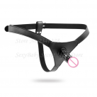 Фаллоимитатор на кожанных трусиках, черный photo 2