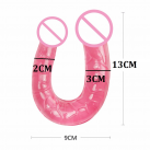 Двойной фаллоимитатор из силикона, 13 х 3 см photo 3