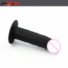 Черный силиконовый фаллоимитатор, 145*35 мм photo 2