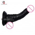 Фаллоимитатор. Реалистичный. Силикон. Черный. На присоске. photo 2