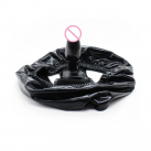 Латексные черные трусики с фаллоимитатором photo 2