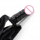 Латексные черные трусики с фаллоимитатором photo 5