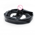 Латексные черные трусики с фаллоимитатором photo 4