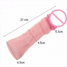 Мягкий реалистичный фаллоимитатор с розовой головкой, 21 х 5.3 см photo 1