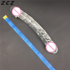 Фаллоимитатор реалистичный стеклянный двойной ZCZ  photo 3