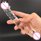 Фаллоимитатор реалистичный стеклянный двойной ZCZ  photo 2