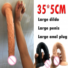 Реалістичний фалоімітатор на присосці з м'якого силікону, 35 х 5 см photo 2