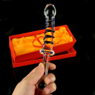 Анальный стеклянный фаллоимитатор со спиралью, 23 см photo 4