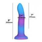 Фалоімітатор, що світиться в темряві, ADDICTION Rave 8″ Glow in the Dark Dildo Blue Purple, 20,3 см photo 4