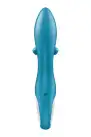 Вібратор-кролик із потрійним відростком Satisfyer Embrace me Turquoise, 2 мотори, діаметр 3,6 см photo 6