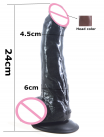 Большой черный дилдо с силиконовой присоской photo 4