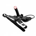 Трусики с фаллоимитатором. Кожа. Вибрационный. photo 4