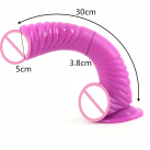 Вигнутий фалоімітатор на присосці, 30х5 см photo 2