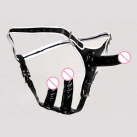 Страпон с тремя фаллосами, цвет черный photo 2