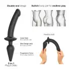 Анальная пробка с дилдо 2в1 Strap-On-Me SWITCH PLUG-IN DILDO Black XXL, диаметр 5,2/3,9 см photo 2