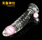 Стеклянный фаллоимитатор с резьбой photo 1