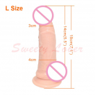 Великий реалістичний пеніс із силікону на присосці, 6/7 дюймів photo 1