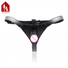 Кожанные Т-образные Стринги С Черным Фаллоимитатором photo 2